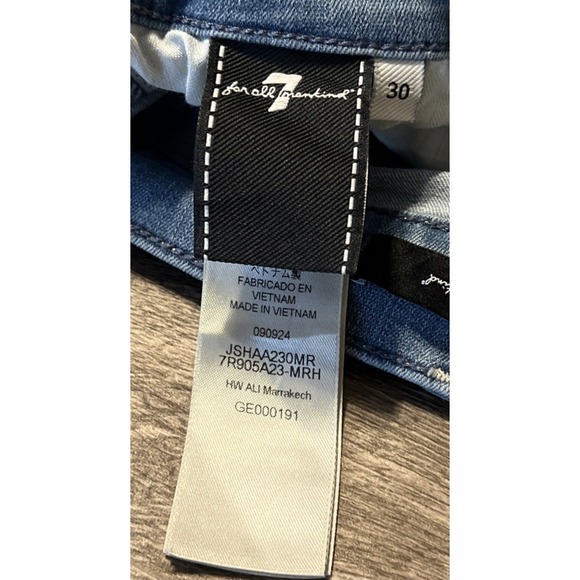 7 For All Mankind Ali High Waisted Split Hem Flare Leg Jean Size 30 (31x32) - Picture 5 of 12